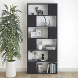 Book Cabinet Room Divider Grey 80x24x186 cm Engineered Wood - Rear View
