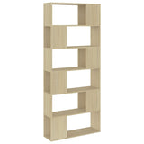 Book Cabinet Room Divider Sonoma Oak 80x24x186 cm Engineered Wood - Front View