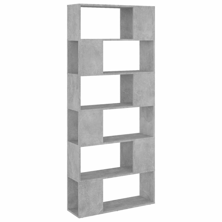 Book Cabinet Room Divider Concrete Grey 80x24x186 cm