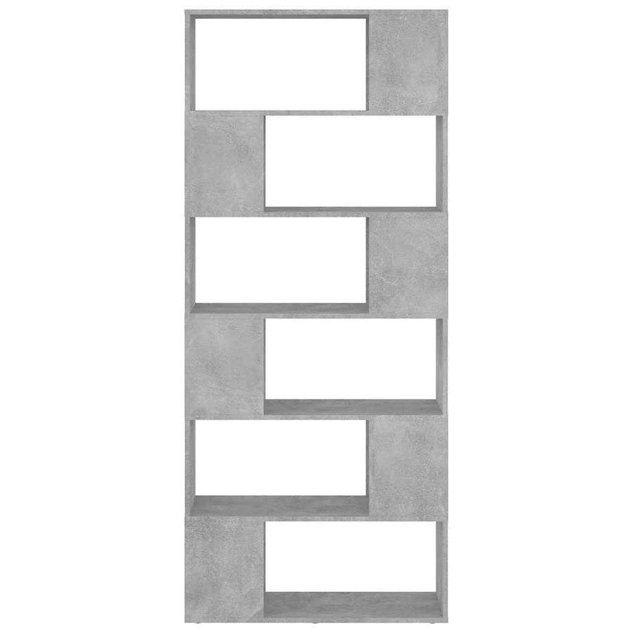 Book Cabinet Room Divider Concrete Grey 80x24x186 cm