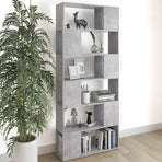 Book Cabinet Room Divider Concrete Grey 80x24x186 cm