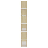 Book Cabinet Room Divider White and Sonoma Oak 80x24x186 cm Engineered Wood