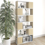 Book Cabinet Room Divider White and Sonoma Oak 80x24x186 cm Engineered Wood