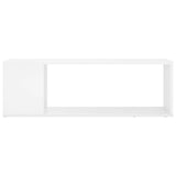 TV Cabinet High Gloss White 100x24x32 cm Engineered Wood - Side View