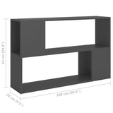 Book Cabinet Grey 100x24x63 cm Engineered Wood - Close-Up Angle