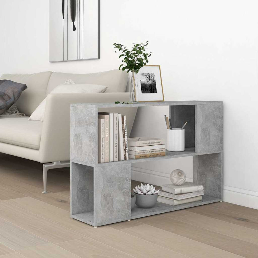 Book Cabinet Concrete Grey 100x24x63 cm Engineered Wood