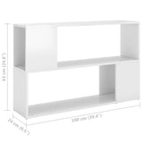 Book Cabinet High Gloss White 100x24x63 cm Engineered Wood - Close-Up Angle