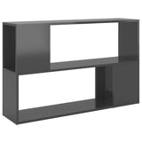 Book Cabinet High Gloss Grey 100x24x63 cm Engineered Wood - Front View