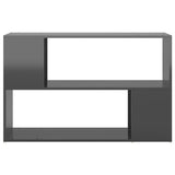Book Cabinet High Gloss Grey 100x24x63 cm Engineered Wood - Side View