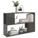 Book Cabinet High Gloss Grey 100x24x63 cm Engineered Wood - 45-Degree Angle