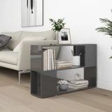 Book Cabinet High Gloss Grey 100x24x63 cm Engineered Wood - Rear View