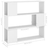 Book Cabinet Room Divider White 100x24x94 cm - Close-Up Angle