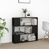 Book Cabinet Room Divider Black 100x24x94 cm - Side View