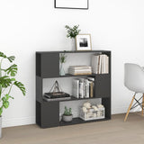 Book Cabinet Room Divider Grey 100x24x94 cm - Side View