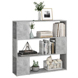 Book Cabinet Room Divider Concrete Grey 100x24x94 cm - Top-Down View