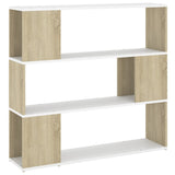 Book Cabinet Room Divider White and Sonoma Oak 100x24x94 cm
