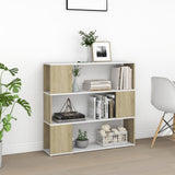 Book Cabinet Room Divider White and Sonoma Oak 100x24x94 cm