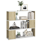 Book Cabinet Room Divider White and Sonoma Oak 100x24x94 cm