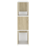 Book Cabinet Room Divider White and Sonoma Oak 100x24x94 cm - Rear View