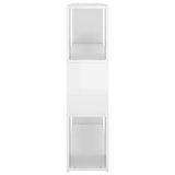Book Cabinet Room Divider High Gloss White 100x24x94 cm - Rear View