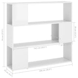 Book Cabinet Room Divider High Gloss White 100x24x94 cm - Close-Up Angle