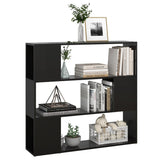 Book Cabinet Room Divider High Gloss Black 100x24x94 cm - Top-Down View