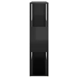 Book Cabinet Room Divider High Gloss Black 100x24x94 cm - Rear View