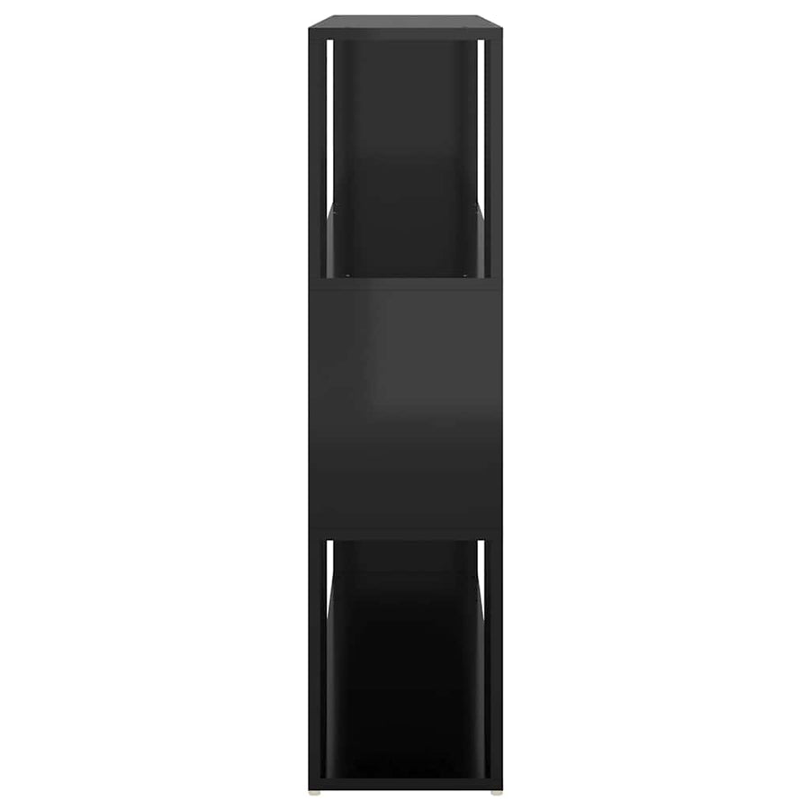 Book Cabinet Room Divider High Gloss Black 100x24x94 cm