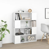 Book Cabinet Room Divider White 100x24x124 cm - Side View