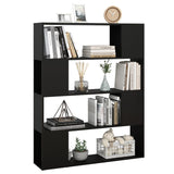 Book Cabinet Room Divider Black 100x24x124 cm - Top-Down View
