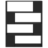 Book Cabinet Room Divider Black 100x24x124 cm - 45-Degree Angle