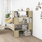 Book Cabinet Room Divider Sonoma Oak 100x24x124 cm