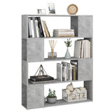 Book Cabinet Room Divider Concrete Grey 100x24x124 cm - Top-Down View