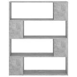 Book Cabinet Room Divider Concrete Grey 100x24x124 cm - 45-Degree Angle