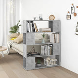 Book Cabinet Room Divider Concrete Grey 100x24x124 cm