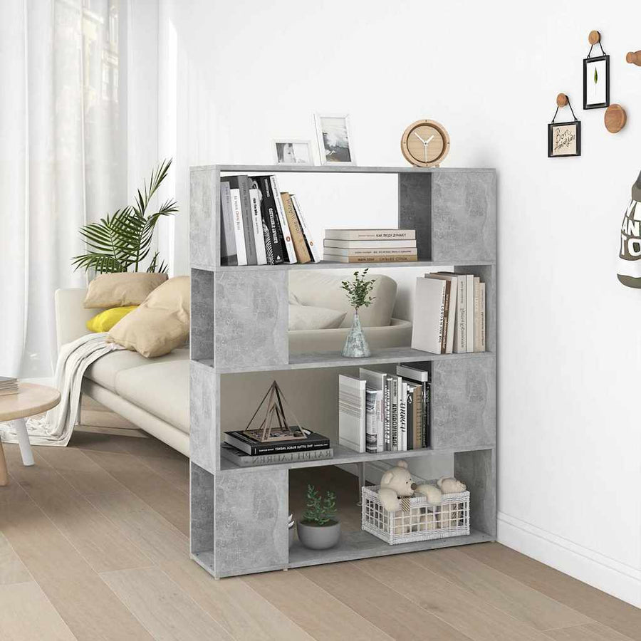 Book Cabinet Room Divider Concrete Grey 100x24x124 cm