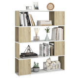 Book Cabinet Room Divider White and Sonoma Oak 100x24x124 cm