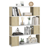 Book Cabinet Room Divider White and Sonoma Oak 100x24x124 cm - Top-Down View