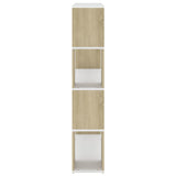 Book Cabinet Room Divider White and Sonoma Oak 100x24x124 cm