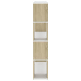 Book Cabinet Room Divider White and Sonoma Oak 100x24x124 cm - Rear View