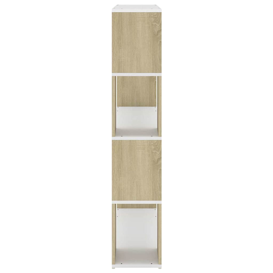 Book Cabinet Room Divider White and Sonoma Oak 100x24x124 cm
