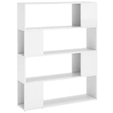 Book Cabinet Room Divider High Gloss White 100x24x124 cm - Front View