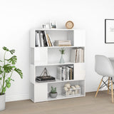 Book Cabinet Room Divider High Gloss White 100x24x124 cm - Side View