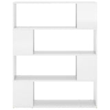 Book Cabinet Room Divider High Gloss White 100x24x124 cm - 45-Degree Angle