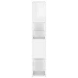 Book Cabinet Room Divider High Gloss White 100x24x124 cm - Rear View