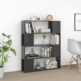 Book Cabinet Room Divider High Gloss Grey 100x24x124 cm
