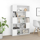 Book Cabinet Room Divider White 100x24x155 cm Engineered Wood - 45-Degree Angle
