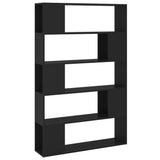 Book Cabinet Room Divider Black 100x24x155 cm Engineered Wood - Front View