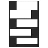 Book Cabinet Room Divider Black 100x24x155 cm Engineered Wood - Side View