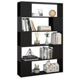 Book Cabinet Room Divider Black 100x24x155 cm Engineered Wood - Rear View